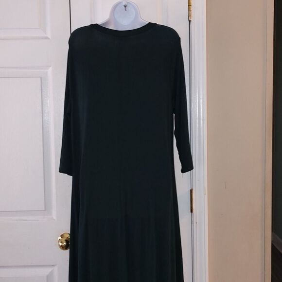 Annabelle  Flowy High Low Maxi Tunic Top  Duster  deep forest green  Sz L XL - Picture 6 of 8